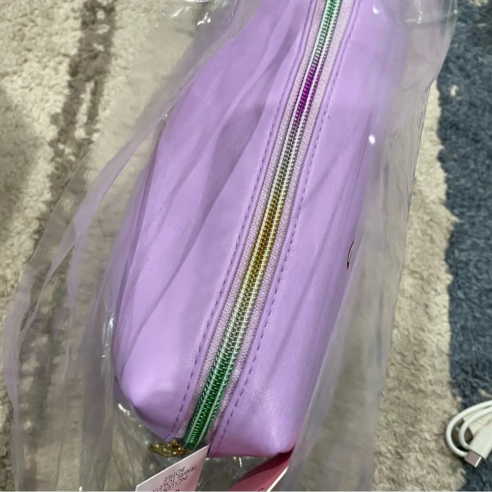693 Juicy Couture Lavender Beauty Cosmetic Case with travel bottle